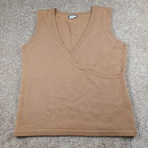Isabella Bird Anthropologie Fall Tan Neutral 100% Wool Sweater Vest Size Large